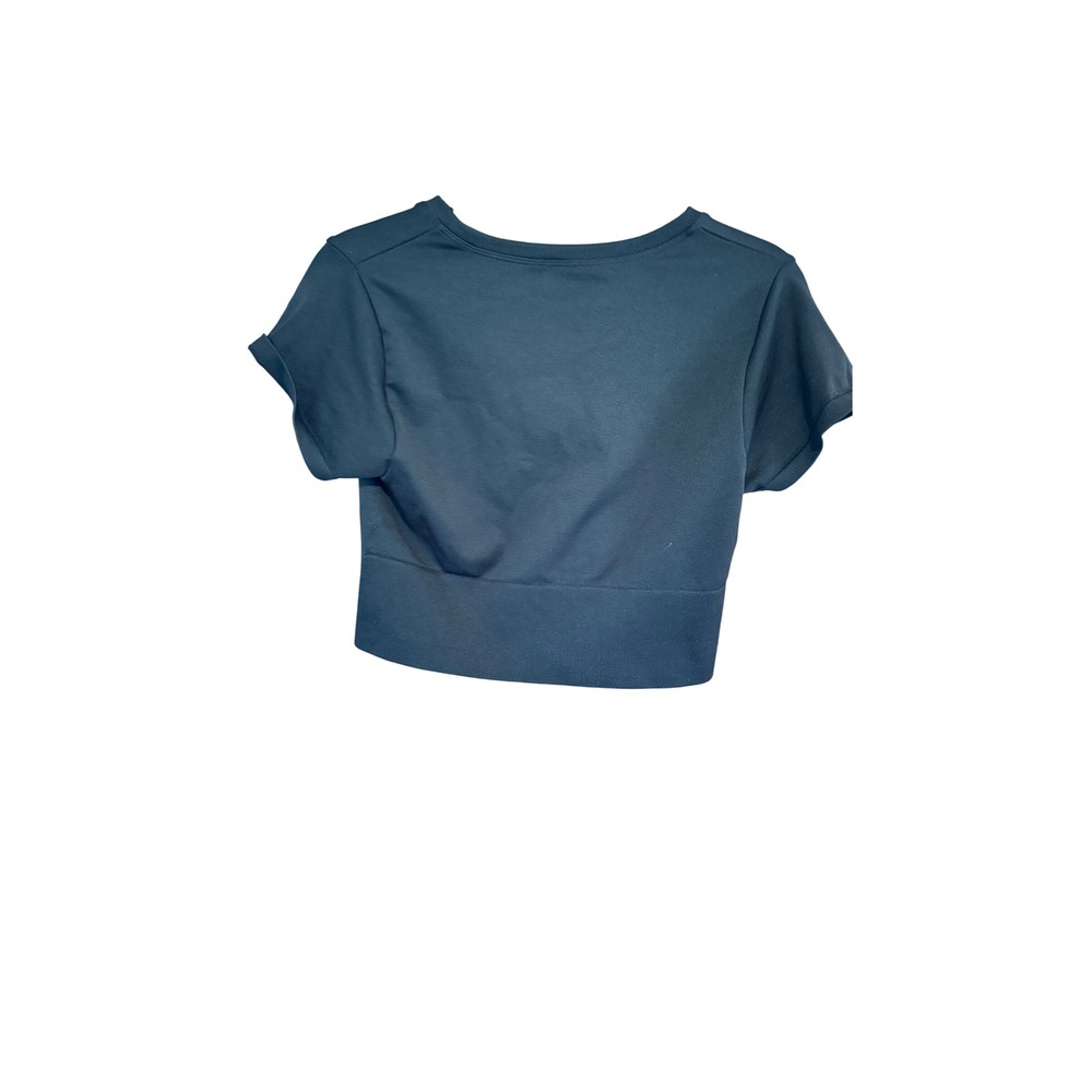 OFFLINE by‎ Aerie Seamless Ribbed Crop Top Black Size Large Short Sleeve Tee
